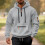 Men's Casual Sports Thickened Hooded Pullover Sweatshirt - Light Gray - Size L 3