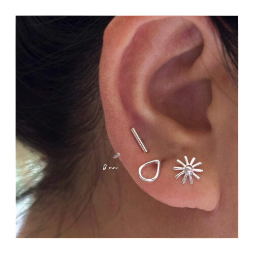 Half Hoop Earrings 925 Sterling Silver Small 1