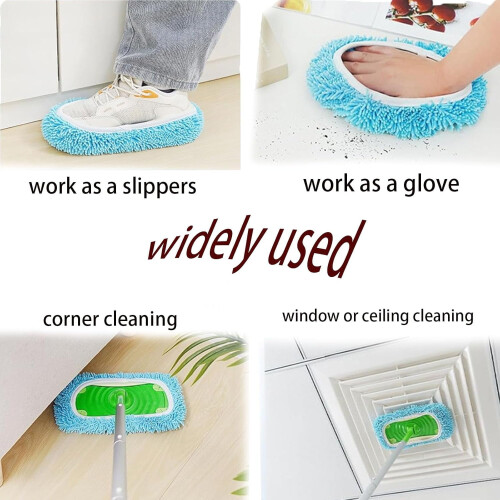 Reusable Mop Pads, Washable Microfiber Chenille Mop Replacement Covers for Multi Floor Surface Wet & Dry Cleaning 1