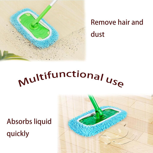 Reusable Mop Pads, Washable Microfiber Chenille Mop Replacement Covers for Multi Floor Surface Wet & Dry Cleaning 2