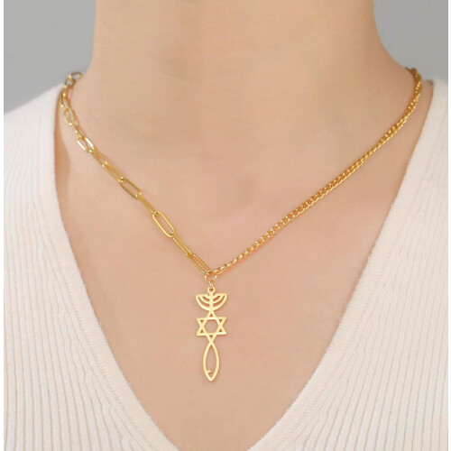 Messiansk seglhalskæde til kvinder – Davidsstjerne 1