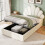 3ft Single Upholstered Hydraulic Bed with Adjustable Chic Petal Headboard 12