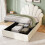 3ft Single Upholstered Hydraulic Bed with Adjustable Chic Petal Headboard 14