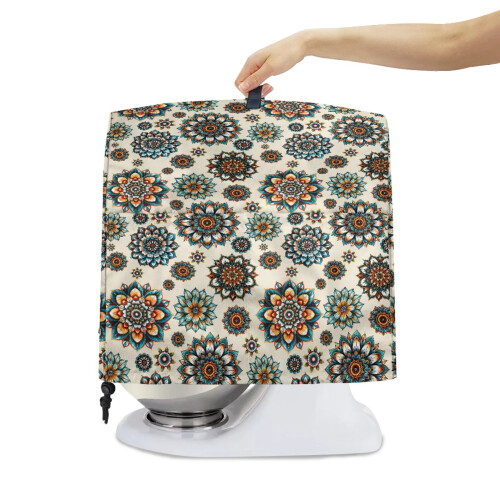 Κάλυμμα σκόνης Boho Mandala Flower για μίξερ κουζίνας – Αδιάβροχο, Φορητό, με λαβή στο 2