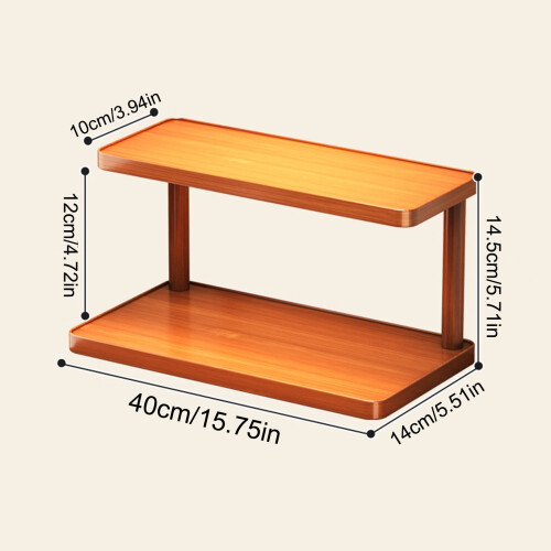 Wooden 2-Tier Desktop Storage Rack for Desk or Tabletop 2