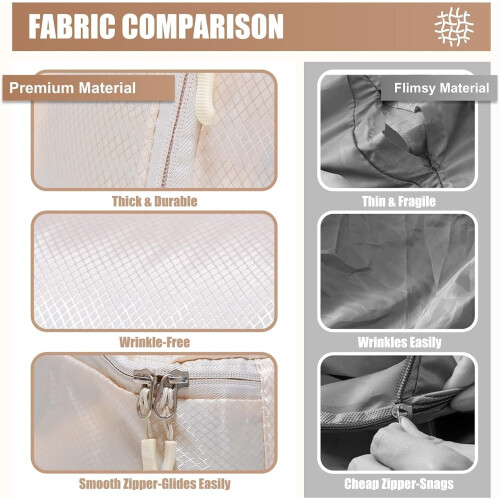 Compression Storage Bag for Comforters, Blankets, Pillows & Bedding – Beige, L (21.3x16.5x11.8in), 2 Pack 2