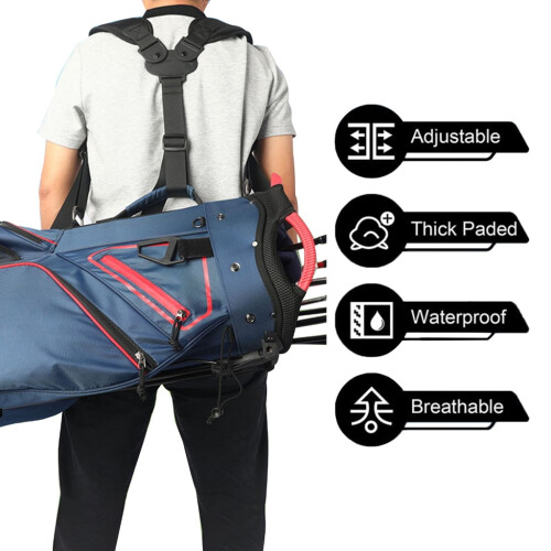 Golf Bag Shoulder Strap Comfortable Double Shoulder Straps Replacement Backpack Carrying Strap Adjustable Padded 2