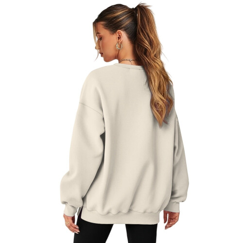 Dame oversized julesweatshirt med sløjfe og træ, lang 1