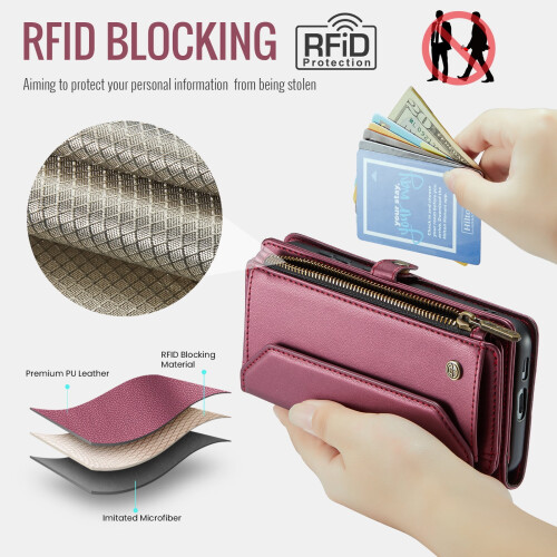 Θήκη πορτοφολιού crossbody για Samsung Galaxy S26+ 6.7", RFID Blocking, θήκη για 10 κάρτες, μαλακό δέρμα 2