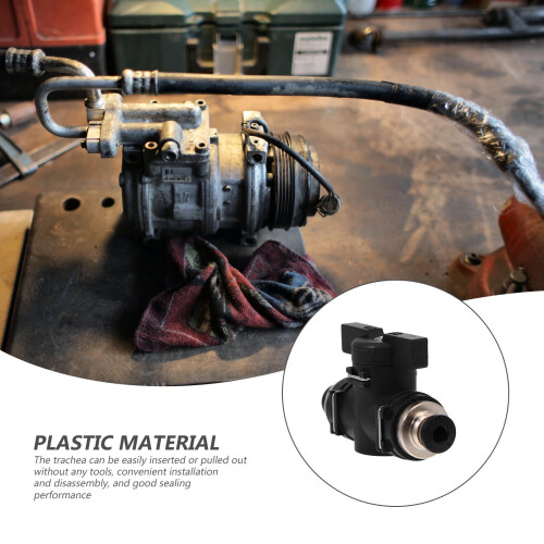 Black Plastic Air Pipe Ball Valve for Pneumatic Systems 1 1