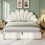 4ft6 Double Upholstered Hydraulic Bed with Adjustable Chic Petal Headboard 2