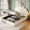 4ft6 Double Upholstered Hydraulic Bed with Adjustable Chic Petal Headboard 13