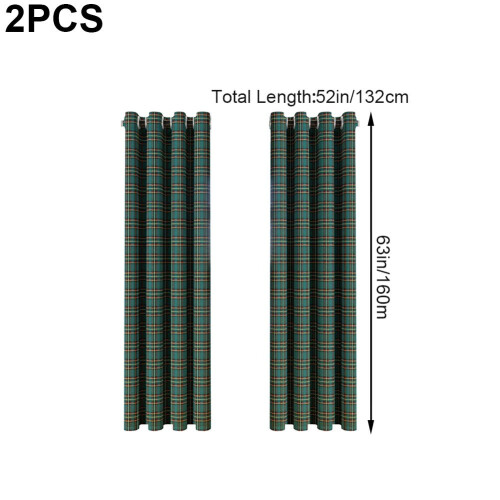 Blackout Curtains Plaid Eyelet 2 pcs 1