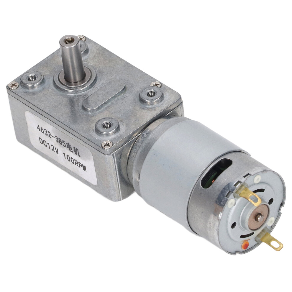 12V Dc Worm Gear Motor 100Rpm Aluminum Brass Self Locking Cw/Ccw 4671389639417