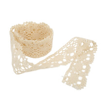 10 Yards Beige Lace Ribbon Cotton Thread for Custom Clothing Decoration