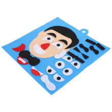 Puzzle-Spielzeug mit Gesichtsausdrücken aus Filzstoff, Aufkleber-Set für Eltern-Kind DIY (Papa & Mama, 30x30cm)