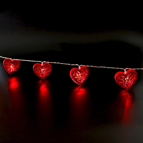 Valentine's LED String Lights Red Iron 1.65M 10 LEDs 2