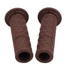 22mm Vintage Motorcycle Handlebar Ends 2Pcs Diagonal Red Brown Alloy Grips