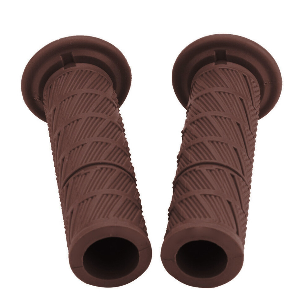 22Mm Vintage Motorcycle Handlebar Ends 2Pcs Diagonal Alloy Grips Red/Brown 7681393276321