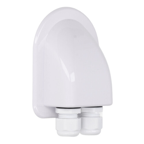 Waterproof ABS Junction Box for External Solar Wiring Double Entry White