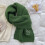 Eșarfă tricotată verde unisex 180x25cm 3