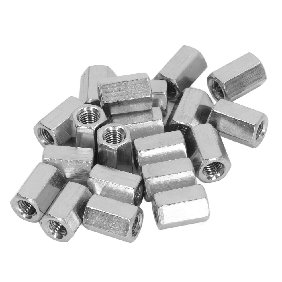 20 Pack Hexagonal Nut 304 SS M8 Thread Connector