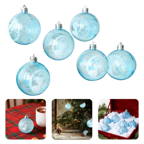 6 Pcs Light Blue Shatterproof Hanging Sky Blue 6cm 1