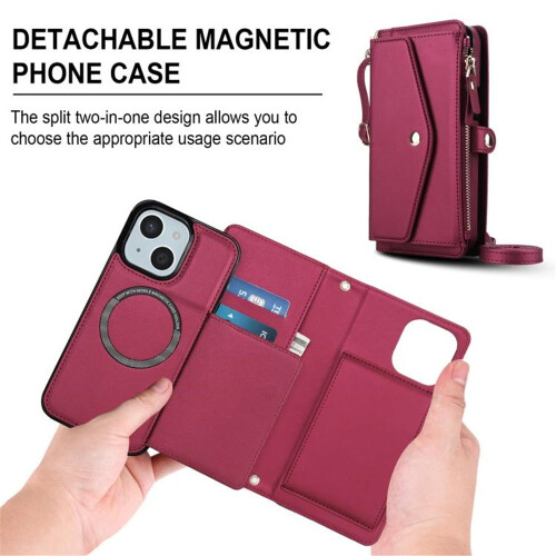 Θήκη πορτοφολιού RFID Blocking 2 σε 1 από μαλακό δέρμα PU για iPhone 13mini – Μαγνητική 1