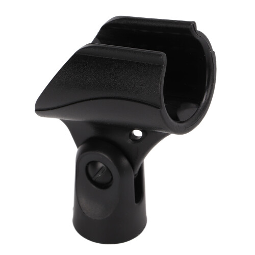 Suporte de microfone antiderrapante e resistente, compatível com microfones dinâmicos, clipe universal para microfone com orifício para parafuso 1