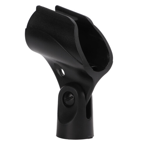 Suporte de microfone antiderrapante e resistente, compatível com microfones dinâmicos, clipe universal para microfone com orifício para parafuso 2