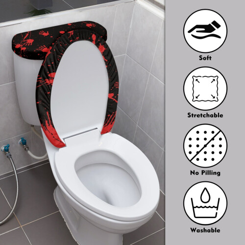 Blood Splatter Toilet Protector Cover Adjustable Polyester 2