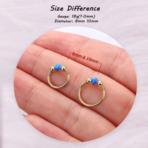 Δαχτυλίδια μύτης Opal Hoops - Δαχτυλίδι διαφράγματος χειρουργικού χάλυβα 316L για 1