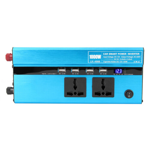 Μετατροπέας ρεύματος θύρας USB Μετατρέπει 12V DC σε AC220V Καθαρού ημιτόνου Συμπαγής 2