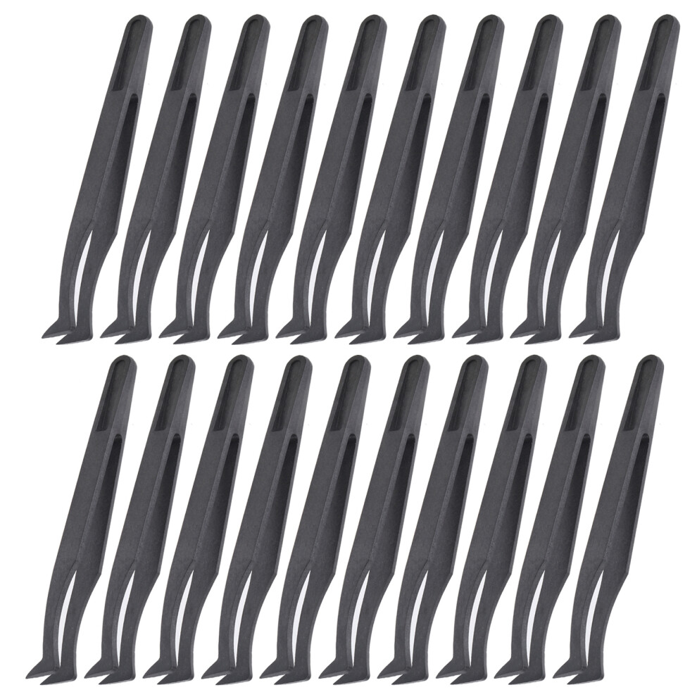 20Pcs Carbon Fiber AntiStatic Tweezers for Circuit Repair Watch Phone 93306