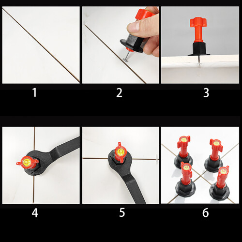 PP Material Tile Leveling System Kit Stainless Steel Reusable Components Includes Replaceable T Pin Wrench For Wide Application In Floor Wall Tile 1