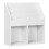 Libreria per bambini in legno con 3 ripiani e 2 ripiani, scaffale per giocattoli bianco 2