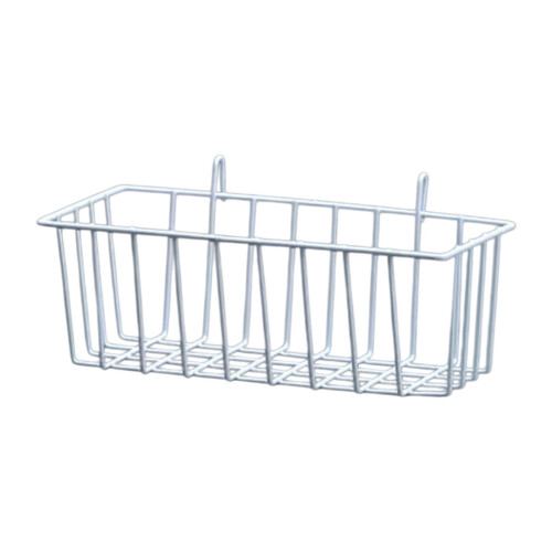 White Metal Wall Basket – 23x10x8cm Multipurpose Storage 1