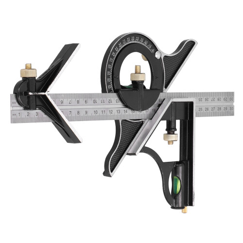 Protractor Measuring Tool Multifunctional Square Angle Ruler Stainless Steel Blade Adjustable Combination Square High Accuracy Woodworking Tool 2