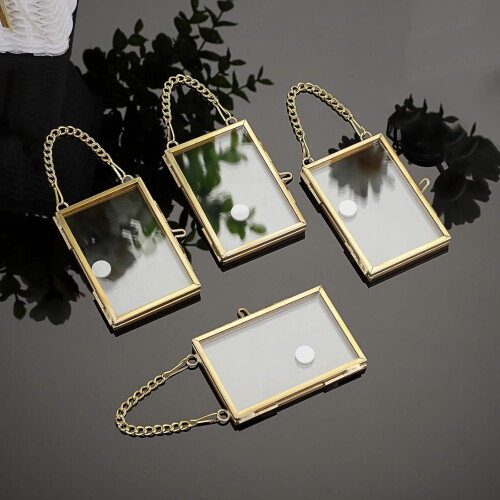 Brass Mini Picture Frame 2 x 3 inch Gold 2
