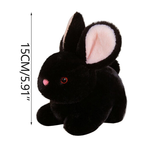 Peluche de conejo blanco en posición agachada, 15 cm. 1
