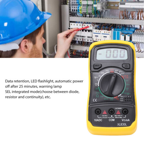 Multimetro Digitale XL830L Autoranging Volt AC/DC, Ohm, Ampere Tester 2