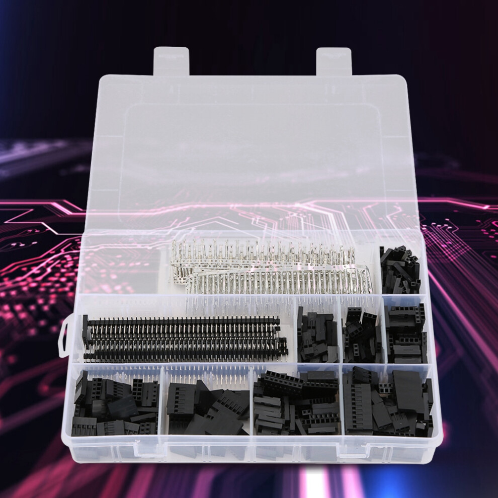 1450Pcs 2.54Mm Electronic Male Female Connector Kit For Pcb Industrial Use 8281392486883