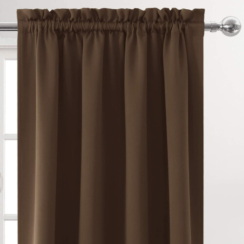 Blackout Curtains Brown 2 Panels 42x84 Inch 1