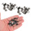 30 Sets Brass Book Rivets Flat Buttons 9.5x4mm Black Tack 12