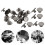 30 Sets Brass Book Rivets Flat Buttons 9.5x4mm Black Tack 13