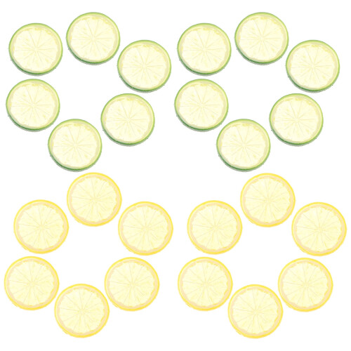 Realistisk PVC sitronskiver dekor 24 stk 2