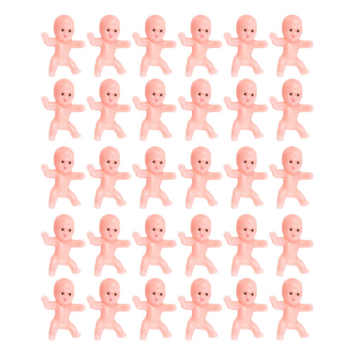 30 stk. mini babyfigurer plastik kagetopper 1