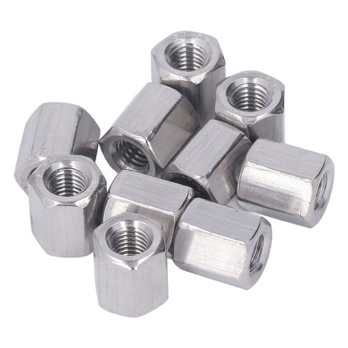 Corrosion Resistant Hex Coupling Nut Joins Two-Piece Threaded Rod Together Fine Thread Fastener for Mechanical Assemblies 2