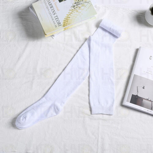 Fleece-Lined Thigh-High Tights for Women – Solid White, One Size, Compatible with Cold Weather 2