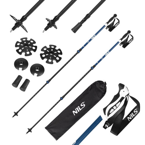 Nordic Walking Poles, Blue Aluminum, Adjustable 1